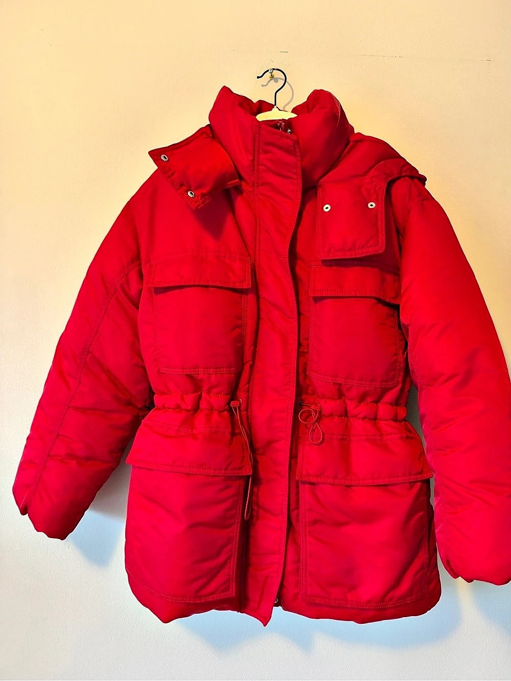 Red Hooded Puffer Jacket Like New